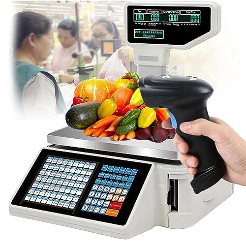 Báscula Digital Comercial con Impresora Térmica 30kg miniatura 1