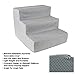 Dog Stairs for Small Dogs - 3-Step Dog Steps for High Bed and Couch - Pet Stairs with Nonslip Bottom, High-Density Foam, and Removable Washable Cover - Cat and Dog Furniture by PETMAKER (Light Gray)