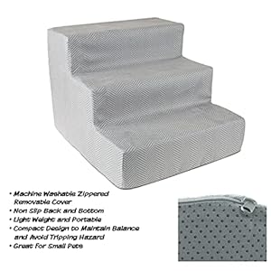 3-Step-Pet-Stairs-Nonslip-Foam-Dog-and-Cat-Steps-with-Removable-Zippered-Microfiber-Cover-2-Tone-Design-for-Home-or-Vehicle-Use-by-PETMAKER-Gray - Cucciolini Doodles   3-Step-Pet-Stairs-Nonslip-Foam-Dog-and-Cat-Steps-with-Removable-Zippered-Microfiber-Cover-2-Tone-Design-for-Home-or-Vehicle-Use-by-PETMAKER-Gray
