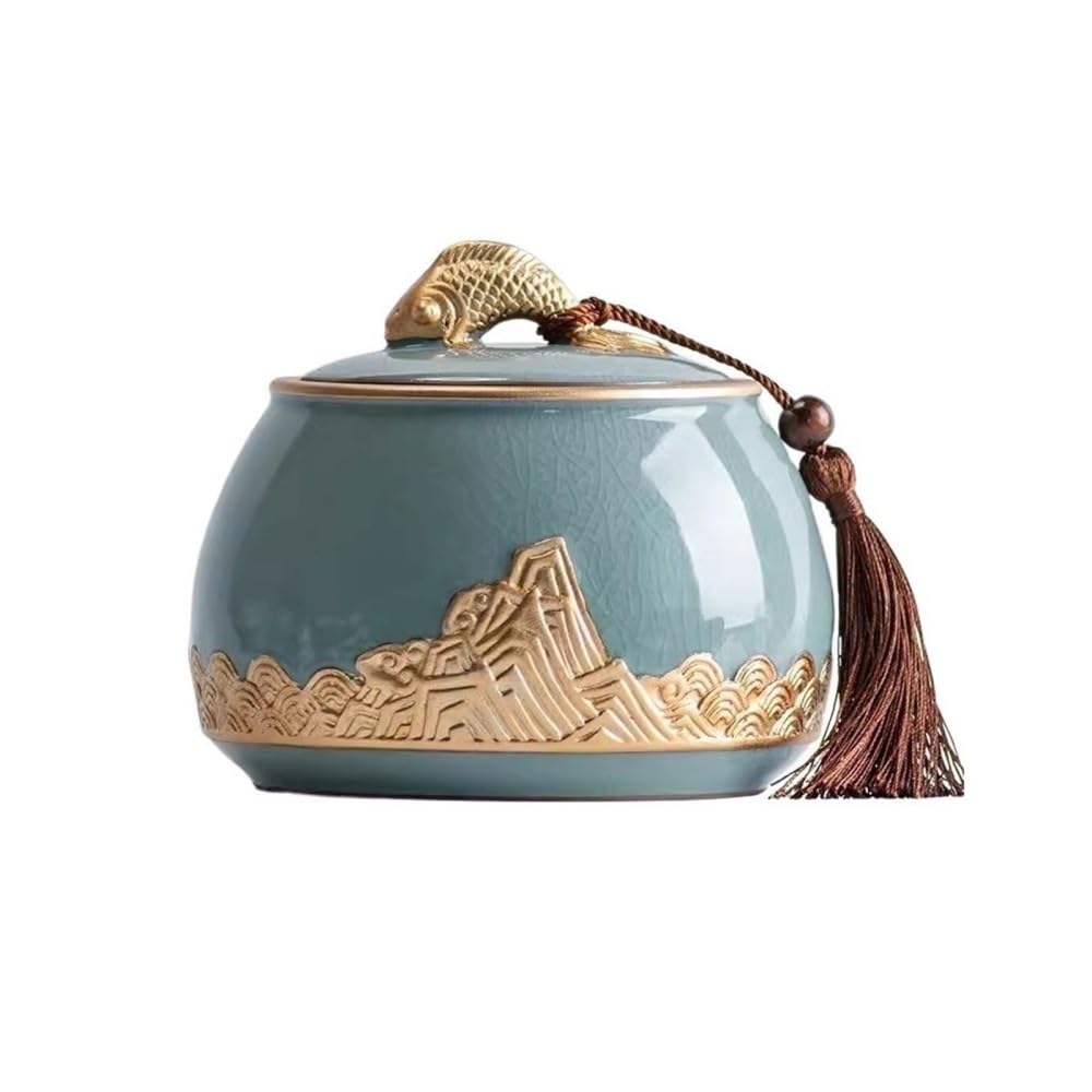 CHENGAIJIAN Tea Canister Ceramic Tea Canister Sealed Sugar Jar Empty Cans Household Chinese Storage Cookie Decorations