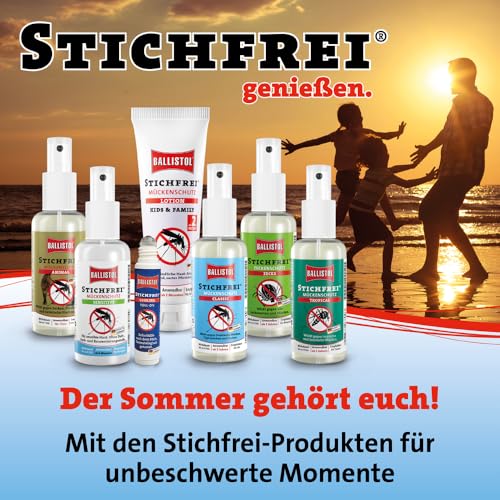 BALLISTOL 26800 Stichfrei Mückenschutz 100ml Spray - Insekten-Spray – 8h Schutz vor Bremsen, Fliegen, Zecken, Moskitos