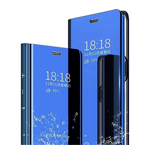 Image of Helix Dustproof Mirror Leather Flip for Samsung Galaxy A30s SM-A307FN /DS - Blue
