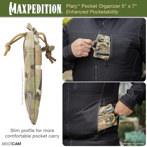 Image of MAXPEDITION Platy Pocket Organizer, Durable EDC Tool Pouch for Men, Neck Wallet with Paracord Lanyard, Holds Flashlight, Multitool, Pen, Notebook