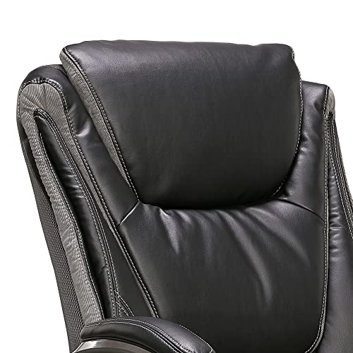 Serta Big And Tall Smart Executive Office Comfortcoils, Ergonomic Computer Chair With Layered Body Pillows, Big & Tall, Adjustable Height, Faux Leather, Black And Gray #TOP3