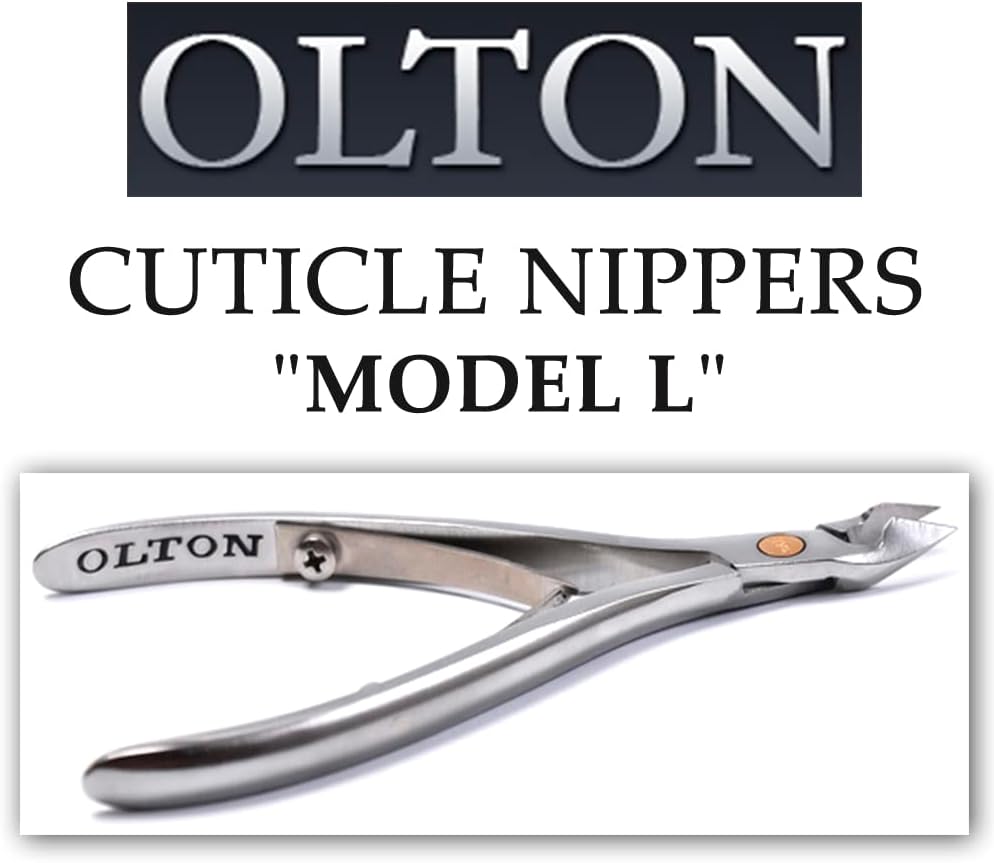 OLTON handmade professional Manicure tool, Pedicure/Olton Nippers (cuticle nippers) / S, 7-9mm / M, 9-12mm / L, 13-16mm / Cuticle Scissors, 100mm / 113mm / Pusher (Cuticle Nippers Model L, 13-16 mm)