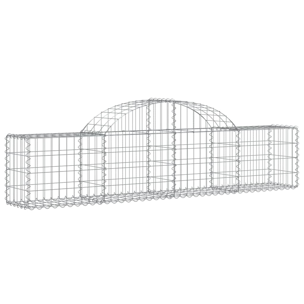 Yngbhfnop Silver Arched Gabion Basket 200X30x40/60 Cm Galvanised Iron Decorative Garden Fence Sound Barrier Retaining Wall Corrosion Resistant Wire Mesh For Wind And Rain Protection Outdoor Patio Backyard