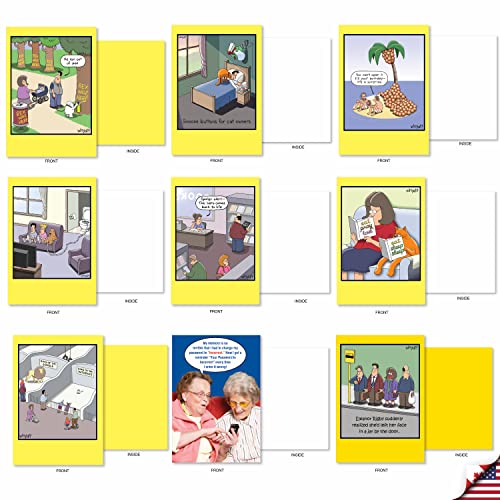 Nobleworks - 36 Assorted Bulk Box Set Funny Blank Greeting Cards With Envelopes, Mixed Humor Variety Pack - Friendship For Men, Women (36 Designs, 1 Each) - Whyatt's Blank Wishes Ac9378Ocb-B1X36 #TOP5