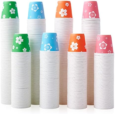 LITOPAK 800 Pack 3oz Disposable Bathroom Cups, Colorful Disposable Mouthwash Cups, Small Disposable Cups, Mini Paper Cups for Parties, Picnics, Barbecues, Travel and Events.