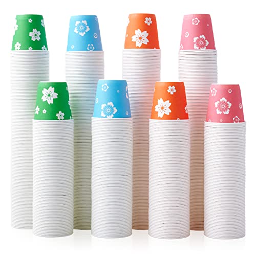 LITOPAK 800 Pack 3 oz Disposable Bathroom Cups, Colorful Small Disposable Paper Cups for Parties, Picnics, Barbecues, Travel and Events by LITOPAK - Used condition - US$21.61