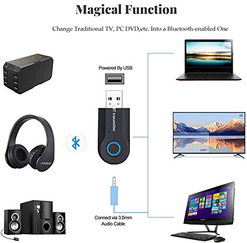 Bluetooth 5.0 Trasmettitore, 3.5 mm Audio Stereo