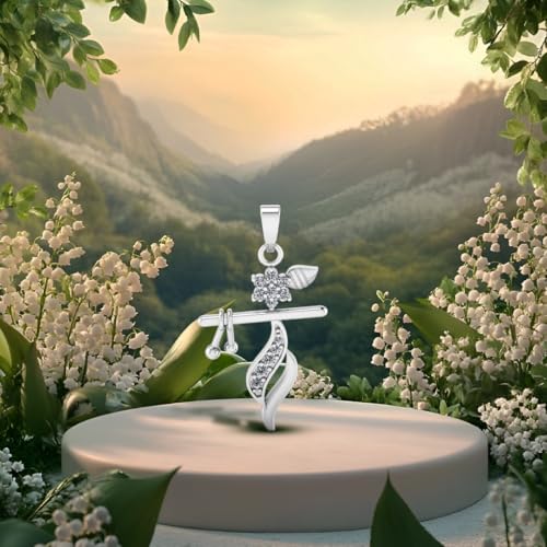 Image of Miss Highness 925 Sterling Pure Silver Pendant for Men & Boys, Religious Pendants with Chain, Minimal Silver Jewellery, with Certificate of Authenticity, Birthday, Anniversary, Gift for Husbandfriend