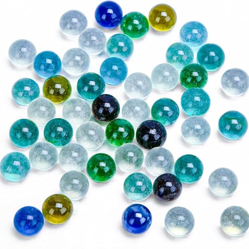 HAKACC Murmeln Glas, 50 STK. Muggelsteine bunt Kinder Deko Kugeln...