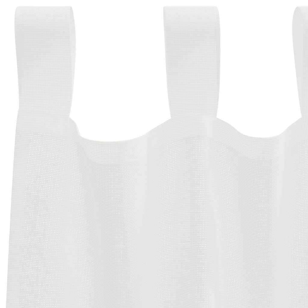 Weiße Voile Vorhänge mit Schlaufen 140x260 cm 2er Set für Wohnzimmer Schlafzimmer und Küche, transparent, Blickdicht, isolierend, Sonnenschutz, kälteschutz, langlebiges Polyester
