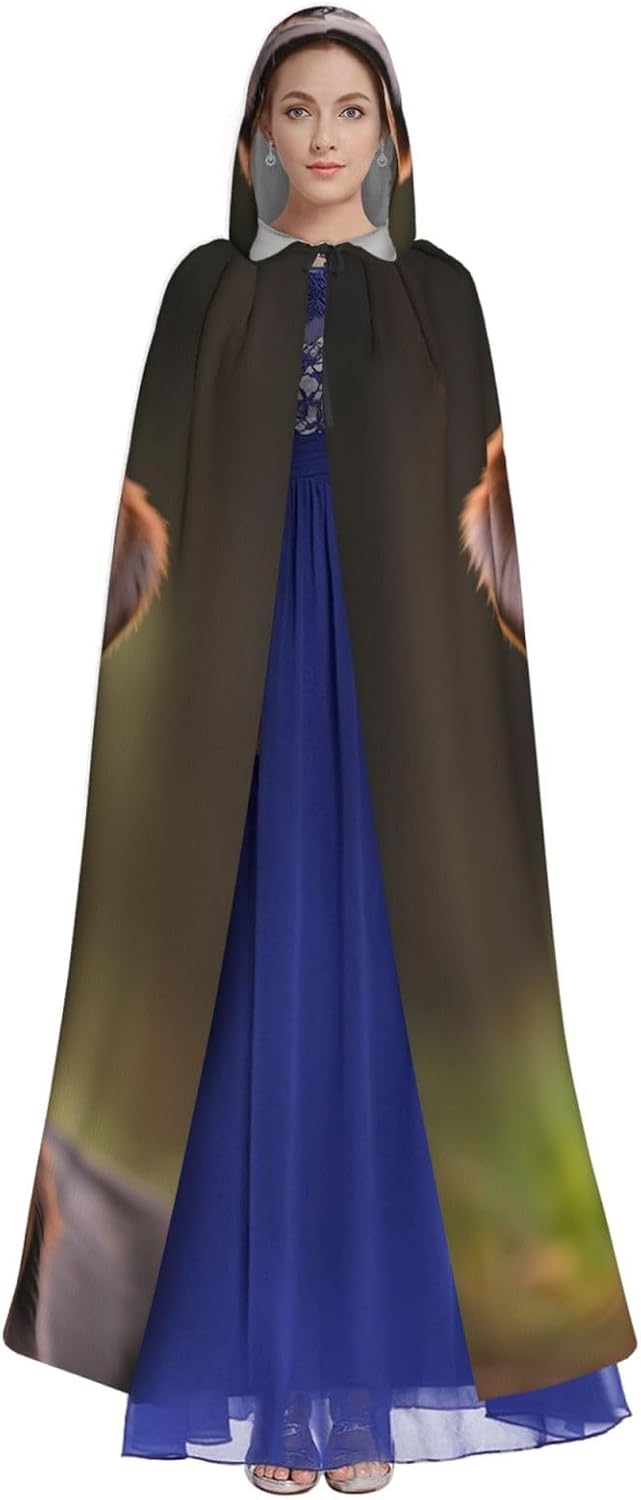 Brown Labrador Retriever print Hooded Robe Cloak for Adult Halloween Wizard Vampire Cosplay Costume Fancy Cool Cape