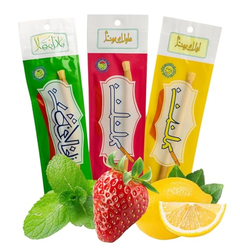 Siwaks, natürlich, aromatisiert, 3 Stück, umweltfreundlich, für weiße Zähne und gesundes Zahnfleisch | Geschmacksrichtungen Erdbeere, Minze und Zitrone