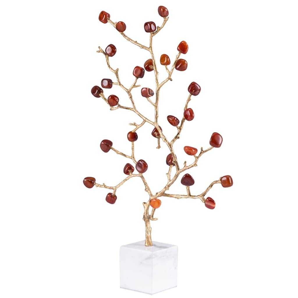 HCZKIUJY Luck and Wealth Crystal Tree Crystal Lucky Ornaments Modern Healing Tree of Life Living Room Gemstone Ornaments Wealth Good Luck Prosperity Gift Chakra Money Tree (Grey)