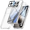 FLLAO 4 en 1 Funda para Xiaomi 14T Pro 5G con 2 Protector Pantalla y 1 Protector Lente Cámara, [Almohadilla de Aire integrada] Antigolpes Antiarañazos Antichoque Carcasa, Transparente