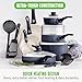 GreenLife 16 Piece Nonstick Cookware Set, Soft Grip Non-Toxic PFAS-Free Ceramic Pots & Pans, Dishwasher & Oven Safe, Frying, Sauce, Utensils, Glass Lids, Stay-Cool Handles, Wobble Free, Black & Cream