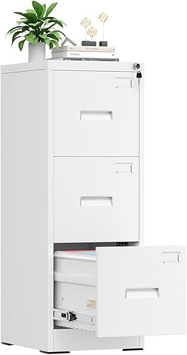 Miniatura 13 de INTERGREAT Archivador lateral con 2 cajones, gabinetes de metal negro para oficina en casa, gabinete de archivos con cerradura para carpetas Negro