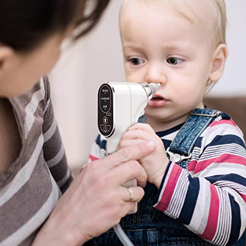 Misiki Nasal Aspirator for Baby, Baby Nose Cleaner with 3 Adjustable Suction Levels and 4 Silicone Tips, Electric Snot Sucker with Warm Light for Newborns and Toddlers, USB Charging, IPX6 Waterproof