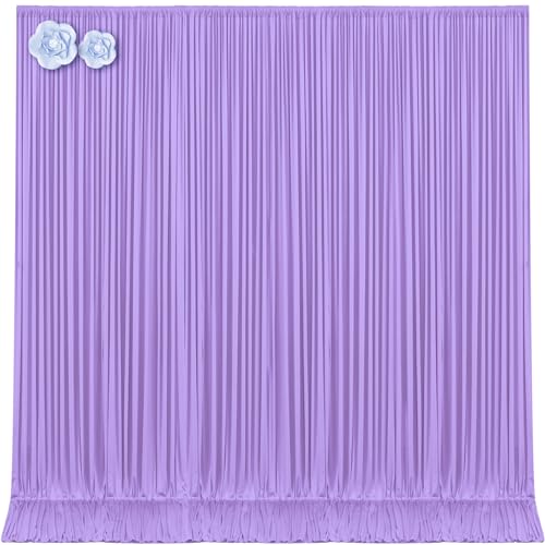 10x12 Lavender Backdrop Curtains for Wedding Party Wrinkle Free Backdrops Curtain Drapes Fabric Decorations Light Purple Photo Back Drop for Baby Shower Photography Stage Reception 5ft x 12ft,2 Panels