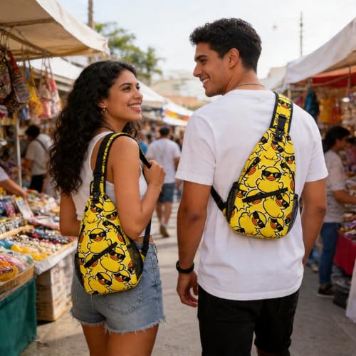 Image of Crossbody Bag Sling Bag Backpack Purse Chest Bags Shoulder Bag for Women Men Funny Ducks