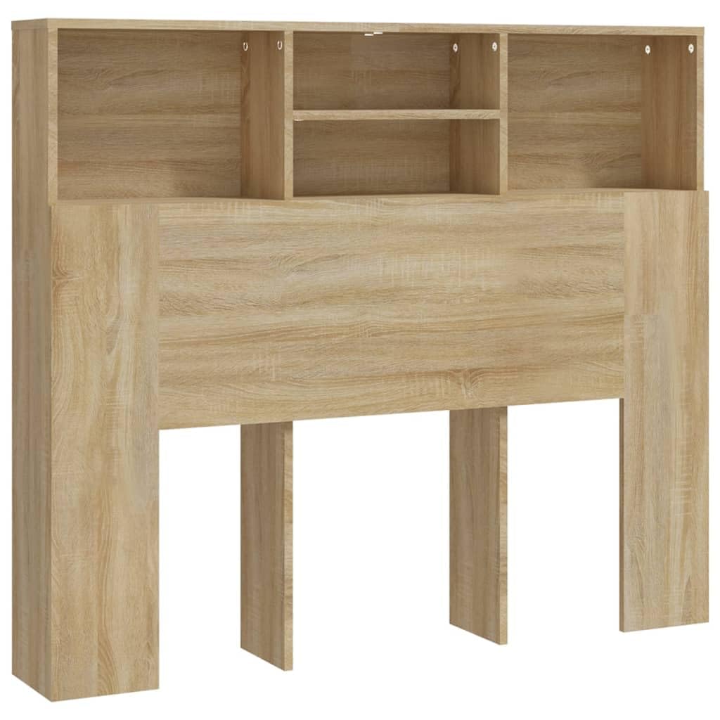Willood Mueble Cabecero Armario de Cama con Almacenaje Pared Dormitorio Estantería Habitación Libros Decoraciones Roble Sonoma 120x19x103,5 cm