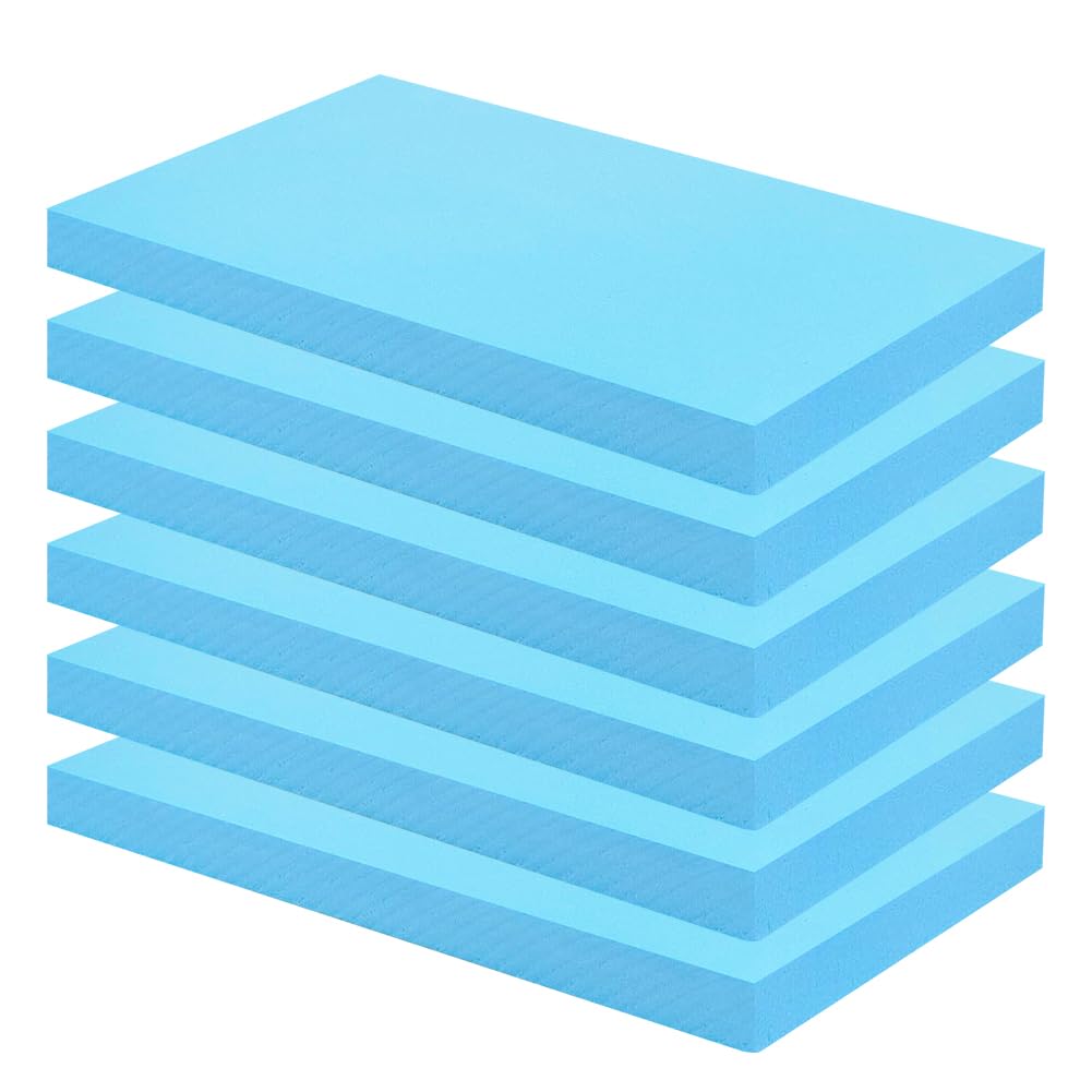 6 placas de espuma rígida, hechas a mano, material de modelado de espuma dura azul, placa de poliestireno para modelado de paisajes (20 mm)