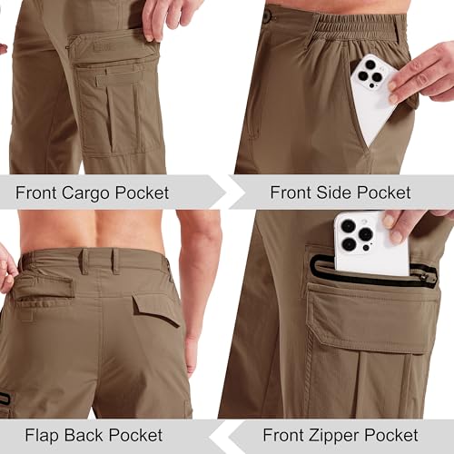 NATUVENIX Hiking Pants Men Lightweight Mens Travel Pants Quick Dry Cargo Work Pants for Men Water Resistant Fishing Pants3