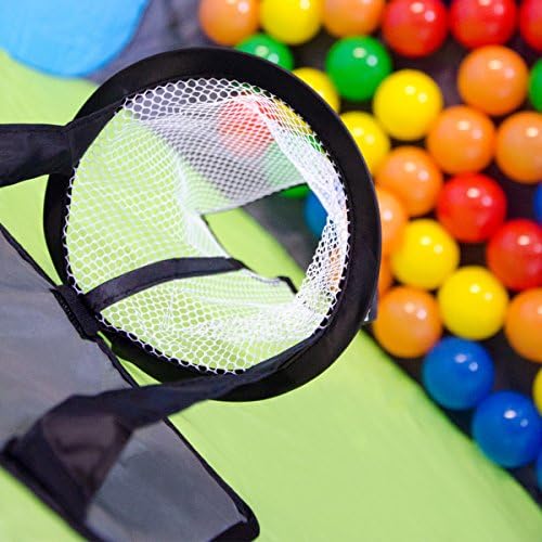 LittleTom Ball Pit to play Basketball 120x100cm pop-up play tent with basket Blue