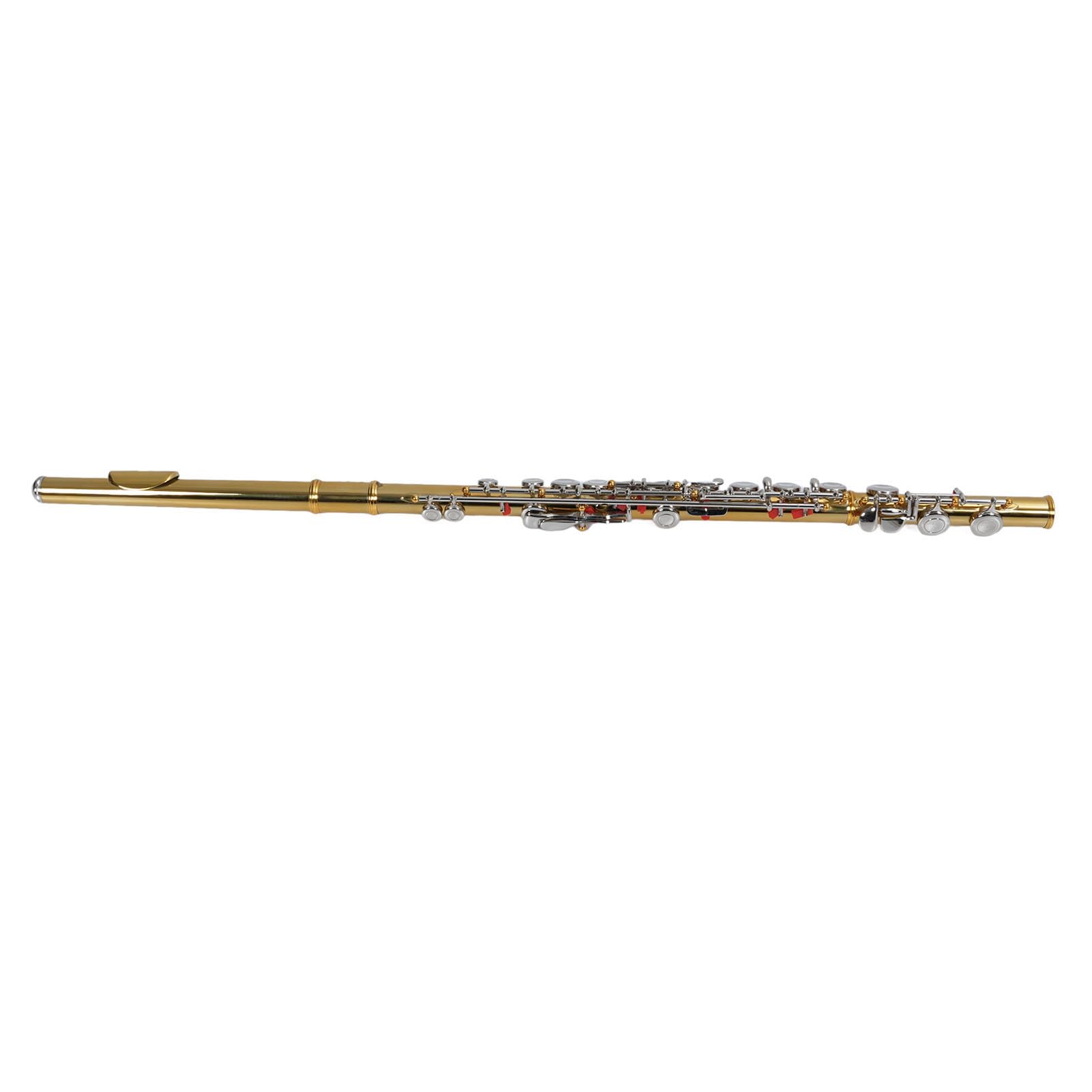 Yctze Flauta C de Latón de 16 Teclas, Flauta Pulida a Mano con Capa Protectora, Estuche y Kit de Limpieza, Instrumento Musical para Estudiantes Principiantes