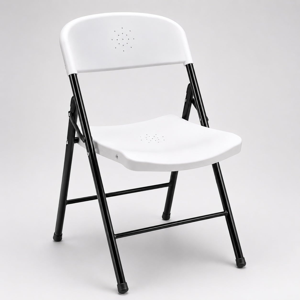 Folding Metal Chair for Home & Office | Heavy Duty Iron Frame | Nylon Seat & Backrest | Space Saving Foldable Chair for Study Room, Kitchen, Balcony & Restaurant | (Plastic White)-image-30