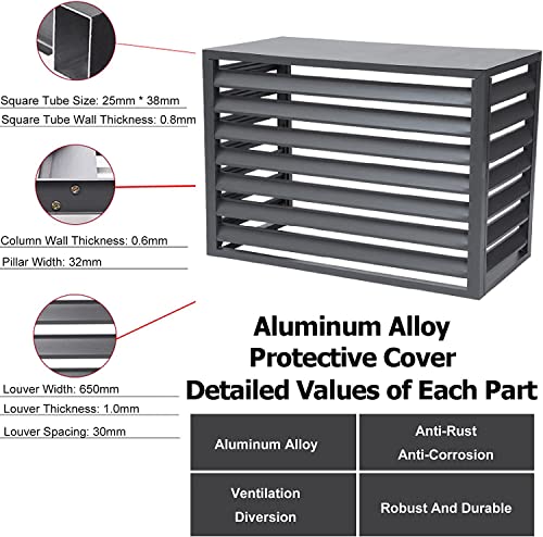 Rejilla protectora para aire acondicionado exterior de aluminio reforzado 4