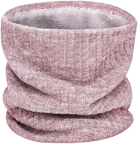 Vancavoo Neck Warmer for Men Winter Fleece Thermal Snood Scarf Lined Infinity Neckerchief Women's Knitted Muffler Thicken Windproof and Dust for Running Cycling Skiing Motorcycle