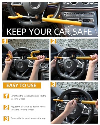 Knfrxo Steering Wheel Lock, Anti-Theft Car Device thumb #5