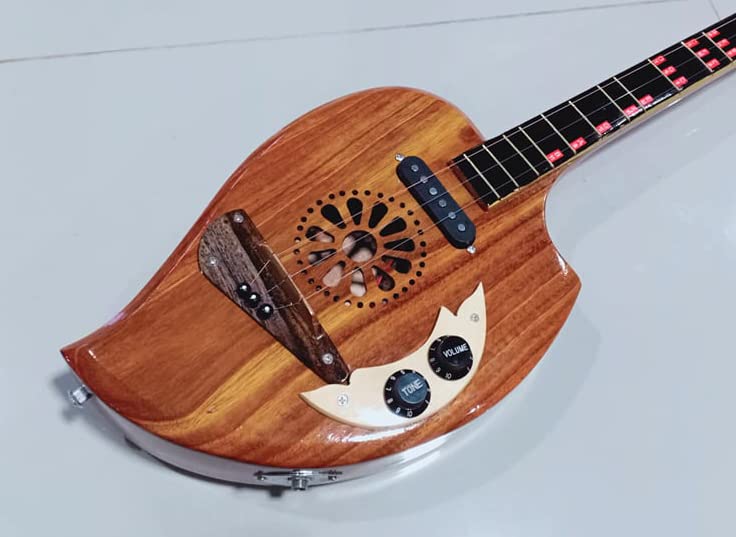 Isarn Acoustic Electric Phin 3 Strings, Thai Lao Guitar Musical Instrument, Traditional Thai Classical Musical Pin106