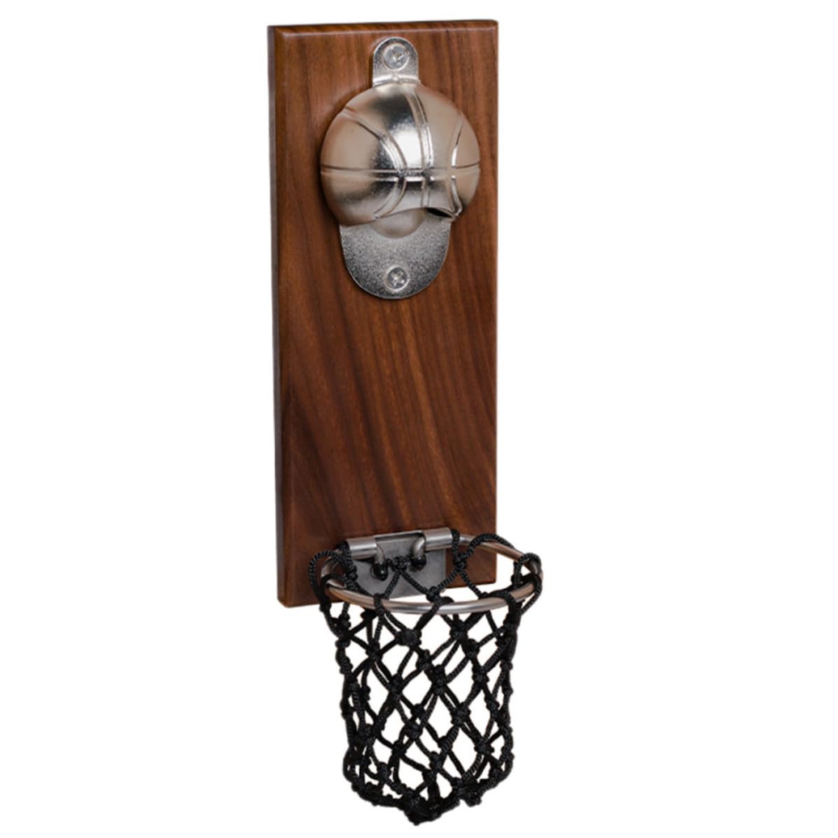 Garneck Abridor de Cerveja Magnético Acero Inoxidable y Madera, Color Café Abrebotellas de Baloncesto Fácil de Usar para Refrigerador para Botella de Cerveza y Botella Hogar y Camping