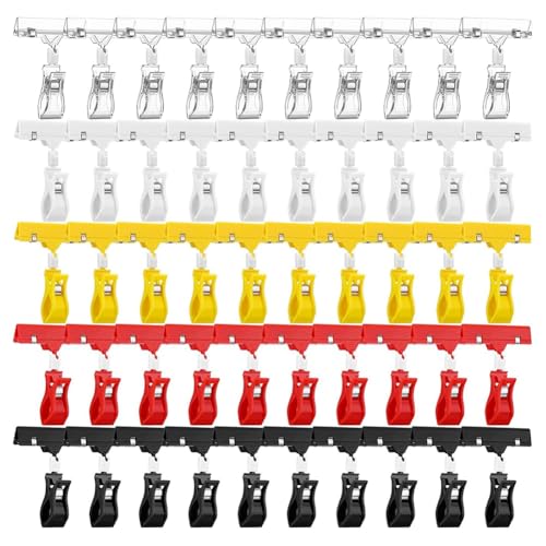 50 Clips de Support de Panneau en Plastique 5 Couleurs pour Prix