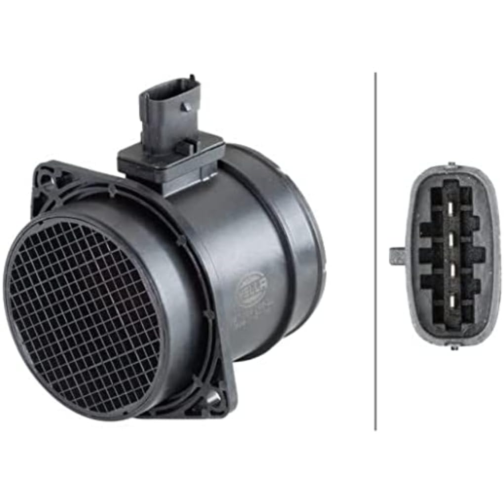 HELLA 8ET 358 095-221 Air Mass Sensor - 4-pin connector - Pipe-neck - without add-on material