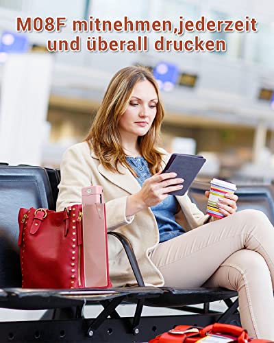 Phomemo M08F Stampante Portatile A4, Stampante Termica Compatibile Con Smartphone Via Bluetooth, Pc Via Cavo Usb, Stampante Da Viaggio Supporta A4 Carta Termica, Rosa - 8