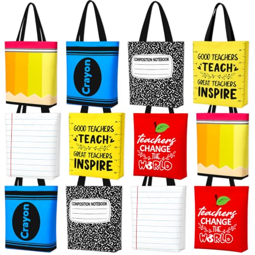 Regalo para profesores en pack de 12 bolsas de lona temáticas de graduación y escuela