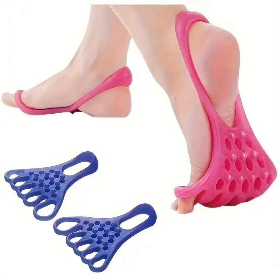 Yoga Muscle Relaxation Arch Foot Plantar Foot Five-Finger Toe Grip Correction Device Stretching Foot Massager Sole Stretch Band (1 PAIR)