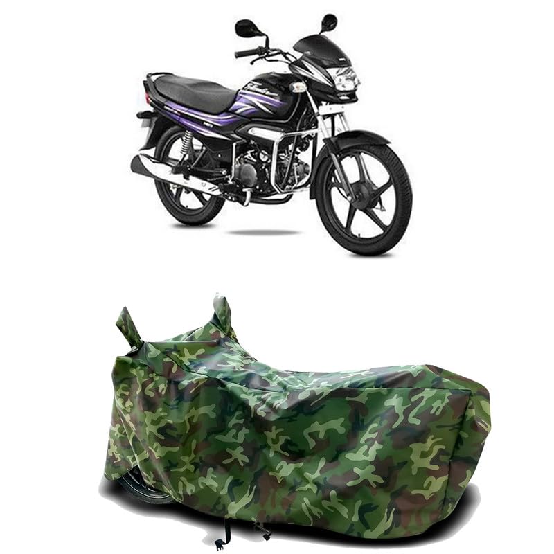 Image of DUFFEL-100% Heat Protection Two Wheeler Bike /Scooty Body Cover for Hero Super Splendor BS6 Water Resistance /UV-Rays /Birds Dropping /Scratchproof /Dust Proof /Waterproof[Green Jungle Print]
