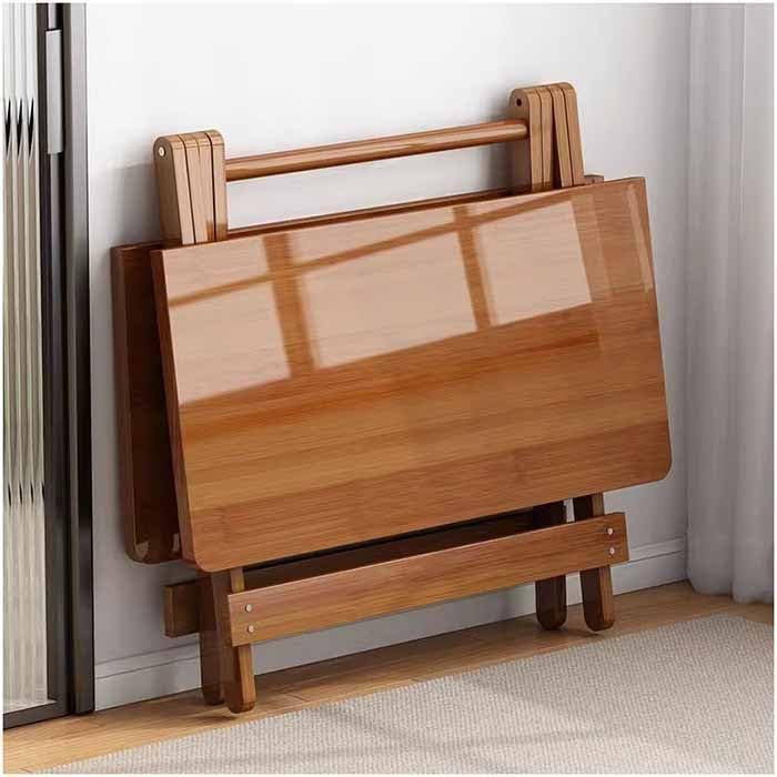 Tavolo da Patio in Legno Naturale Pieghevole 100x100x75cm Resistente alle Intemperie