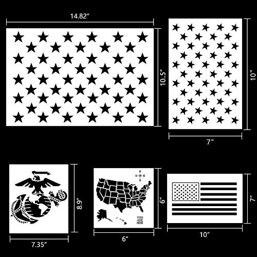 image for Koogel 8 Pcs Plastic Stencil Template+1 Mysterious Airbrush Stencils, 
