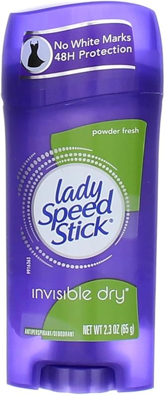 Lady Speed Stick Invisible Dry Antitranspirante e Desodorante Powder Fresh, 65 g, Pacote com 4