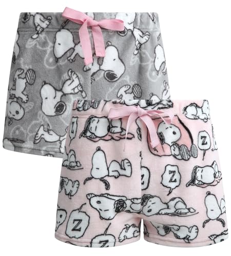 Peanuts Snoopy Womens Pajama Shorts - 1 Pack or 2 Pack Comfy Sleep Lounge Pajama Shorts for Women (Sizes: S-XL)3