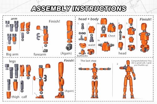 Image of TADCraft DIY Dummy 13 Action Figure Glow in the Dark Skull Head with Glow in The Dark Spear | Fully Articulated Posable Robot Toy for Collection & Photography
