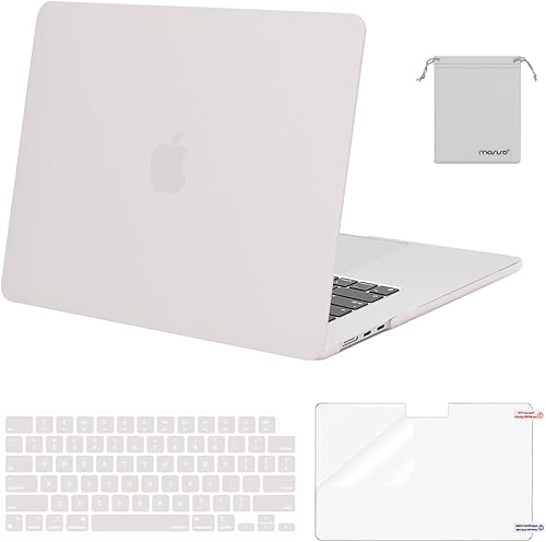 MOSISO Funda compatible con MacBook Air de 15 pulgadas M4 M3 M2 2026 2025 2024 2023 versión A3241 A3114 A2941 con Touch ID, funda rígida de plástico