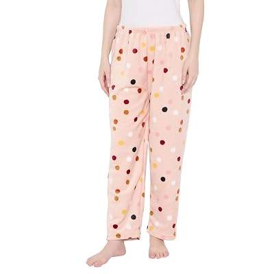 CAMEY Women's Winter Soft & Warm Printed Lower | Pyjama (Peach, XL)